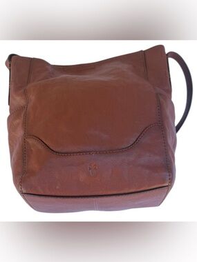 Frye Leather Hobo Shoulder Bag Cognac Brown Slouchy Boho